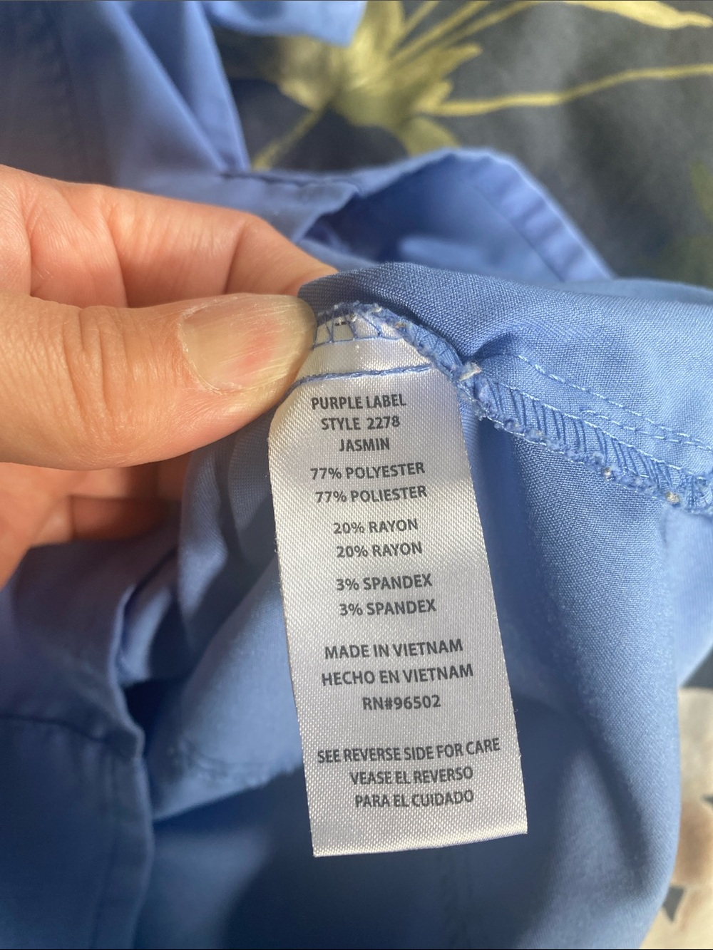 Healing Hands Ceil Blue Scrub Top - Picture 4 of 4